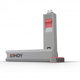 Lindy 40425 bloqueador de puerto Bloqueador de puerto + clave USB Tipo C Rosa 5 pieza(s)