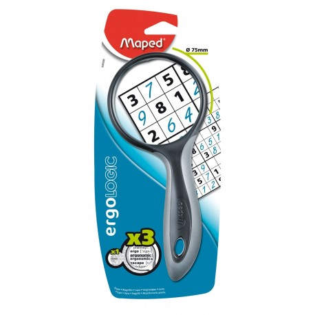 Maped 039300 lente de aumento y lupa 3x Marrón, Gris