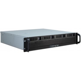 Inter-Tech IPC 2U-2404S Estante Negro, Plata