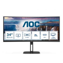 AOC V5 CU34V5C 86,4 cm (34'') 3440 x 1440 Pixeles Wide Quad HD LED Negro
