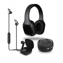Denver BTC-413 auricular y casco Inalámbrico Diadema, Dentro de oído Llamadas/Música Bluetooth Negro