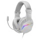 Mars Gaming MH122 Blanco, Cascos Gaming FRGB Over Ear con Micrófono, Sonido HiFi