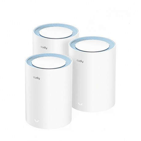 Cudy M1200 3-PACK sistema Wi-Fi Mesh (Wi-Fi en malla) Doble banda (2,4 GHz / 5 GHz) Wi-Fi 5 (802.11ac) Blanco 1 Interno