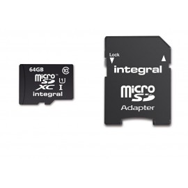 MICRO SDHC INTEGRAL 64GB C  ADAP SD CL10*