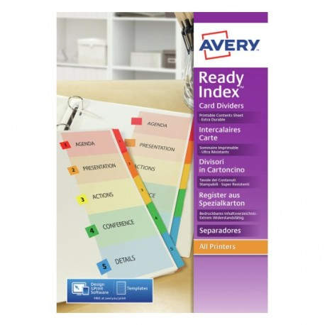 Avery 01734501 papel para impresora de inyección de tinta A4 (210x297 mm) 6 hojas Colores surtidos