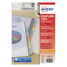 Avery 05611501 papel para impresora de inyección de tinta A4 (210x297 mm) 6 hojas Colores surtidos