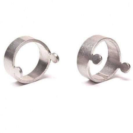 Feser VA TUBE End Cap SET x2 pcs. 13mm. Plata