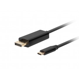 Lanberg CA-CMDP-10CU-0010-BK adaptador de cable de vídeo 1 m USB Tipo C DisplayPort