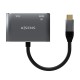 AISENS Conversor USB-C a VGA/HDMI 4K, USB-C/M-VGA/H-HDMI/H, Gris, 15CM