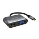 AISENS Conversor USB-C a VGA/HDMI 4K, USB-C/M-VGA/H-HDMI/H, Gris, 15CM