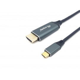 Equip 133415 adaptador de cable de vídeo 1 m USB Tipo C HDMI tipo A (Estándar) Negro, Gris