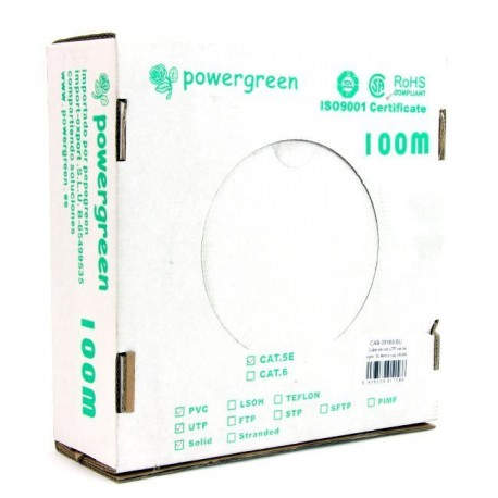 PG BOBINA DE CABLE CAT 5E UTP 100 METROS PVC CAJA