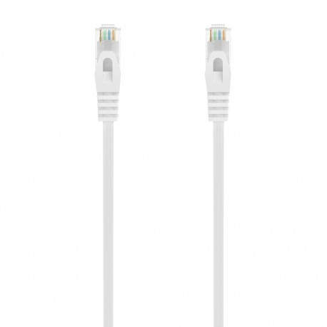 AISENS Cable de Red Latiguillo RJ45 LSZH Cat.6A 500 Mhz UTP AWG24, Blanco, 1.0M