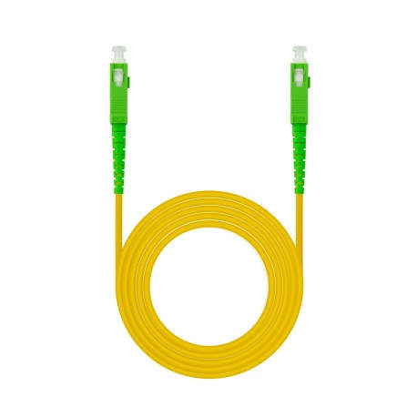 Nanocable Cable de Fibra Óptica SC/APC a SC/APC Monomodo Simplex LSZH, Amarillo, 10m