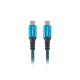Lanberg CA-CMCM-45CU-0005-BK cable USB 0,5 m USB4 Gen 2x2 USB C Negro, Azul