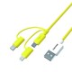 Pantone PT-USB003Y1 cable USB 1,2 m USB A USB C.Micro USB A/Lightning Amarillo