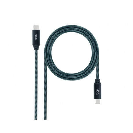 CABLE TYPE-C A TYPE-C USB 3.2 GRIS/NEGRO 1.5M NANOCABLE