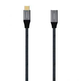 AISENS Cable USB 3.2 Gen2X2 Aluminio 20Gbps 5A 100W, Tipo USB-C/M-USB-C/H, Gris, 1.0M