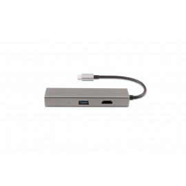 CoolBox Hub miniDOCK4 USB-C USB 3.2 Gen 1 (3.1 Gen 1) Type-C 5000 Mbit/s Acero