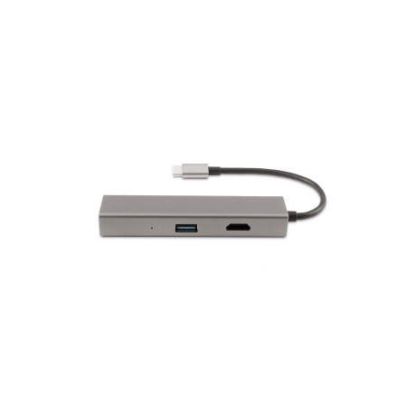 CoolBox Hub miniDOCK4 USB-C USB 3.2 Gen 1 (3.1 Gen 1) Type-C 5000 Mbit/s Acero