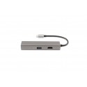 CoolBox Hub miniDOCK4 USB-C USB 3.2 Gen 1 (3.1 Gen 1) Type-C 5000 Mbit/s Acero