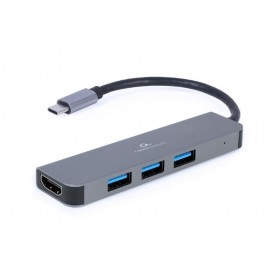 Gembird A-CM-COMBO2-01 hub de interfaz USB 3.2 Gen 1 (3.1 Gen 1) Type-C 625 Mbit/s Gris
