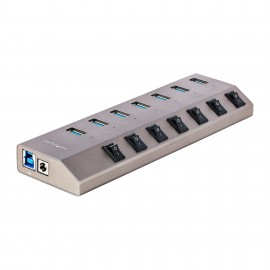 StarTech.com Hub USB-C Autoalimentado de 7 puertos con Interruptores Individuales