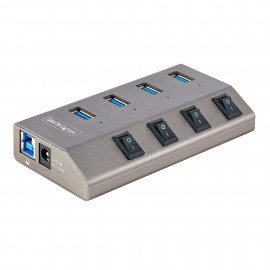StarTech.com Hub USB-C Autoalimentado de 4 puertos con Interruptores Individuales