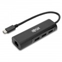Tripp Lite Adaptador Portátil Ethernet Gigabit USB 3.1 Gen 1 con Hub de 3 Puertos