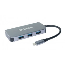 D-Link DUB-2335 hub de interfaz USB Tipo C 5000 Mbit/s Gris