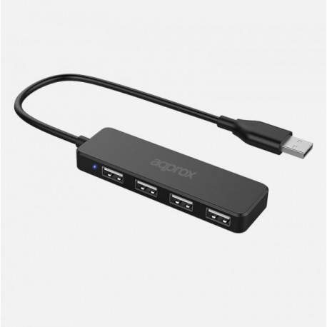 Approx APPC46 hub de interfaz USB 2.0 480 Mbit/s Negro