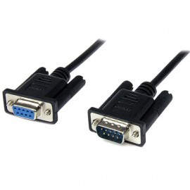 StarTech.com Cable 2m Módem Nulo Null Serie Serial DB9 Hembra a Macho - Negro SCNM9FM2MBK
