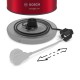 Bosch TWK3P424 tetera eléctrica 1,7 L 2400 W Gris, Rojo