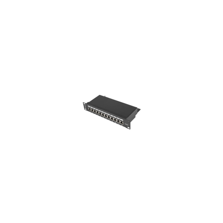 PATCH PANEL LANBERG 12 PUERTOS 1U 10 CAT.6 BLINDADO NEGRO