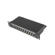 PATCH PANEL LANBERG 12 PUERTOS 1U 10 CAT.6 BLINDADO NEGRO