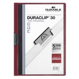Durable Duraclip 30 archivador PVC Borgoña, Transparente