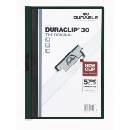 Durable DURACLIP 30 A4 PVC Negro, Verde, Transparente