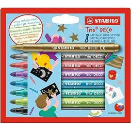 STABILO Trio DECO rotulador Oro, Metallic black, Azul metálico, Metallic green, Metallic lilac, Metallic pink, Plata 8 pieza(s)