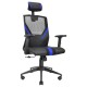 Mars Gaming MGC-ERGO Azul Silla Gaming Ergonómica Malla Transpirable Soporte Ajustable Cervical + Lumbar + Reposabrazos