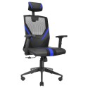 Mars Gaming MGC-ERGO Azul Silla Gaming Ergonómica Malla Transpirable Soporte Ajustable Cervical + Lumbar + Reposabrazos