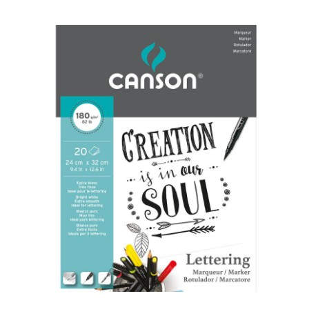Canson Marker Lettering Arte de papel 20 hojas