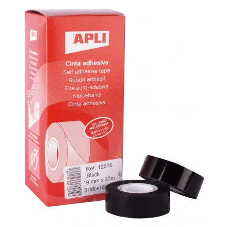 APLI 12276 cinta adhesiva 33 m Negro