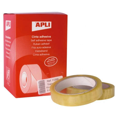 APLI 11266 cinta adhesiva 66 m Transparente