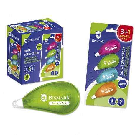Bismark 325762 corrección de películo/cinta 6 m Multicolor 4 pieza(s)