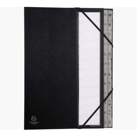 Exacompta 56090E lengüeta de índice Separador alfabético con pestaña Negro