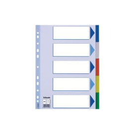 Esselte Multicoloured Polypropylene Dividers Separador en blanco con pestaña Polipropileno (PP) Multicolor