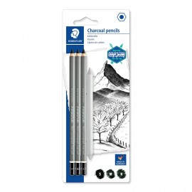 Staedtler Mars Lumograph charcoal lápiz de carbón 4 pieza(s) Negro