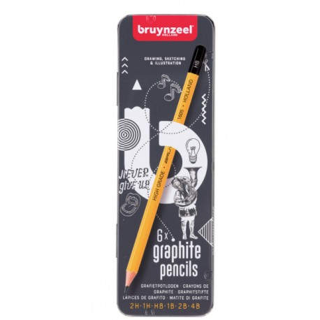 Bruynzeel 60211006 lápiz de carbón 6 pieza(s) Gris