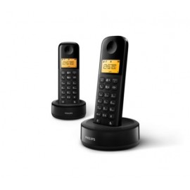 Philips D1602B Teléfono DECT Identificador de llamadas Negro