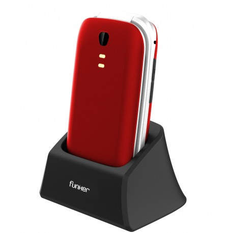 Funker E200 MAX AUDIO 2 7,11 cm (2.8'') 114 g Rojo Teléfono para personas mayores